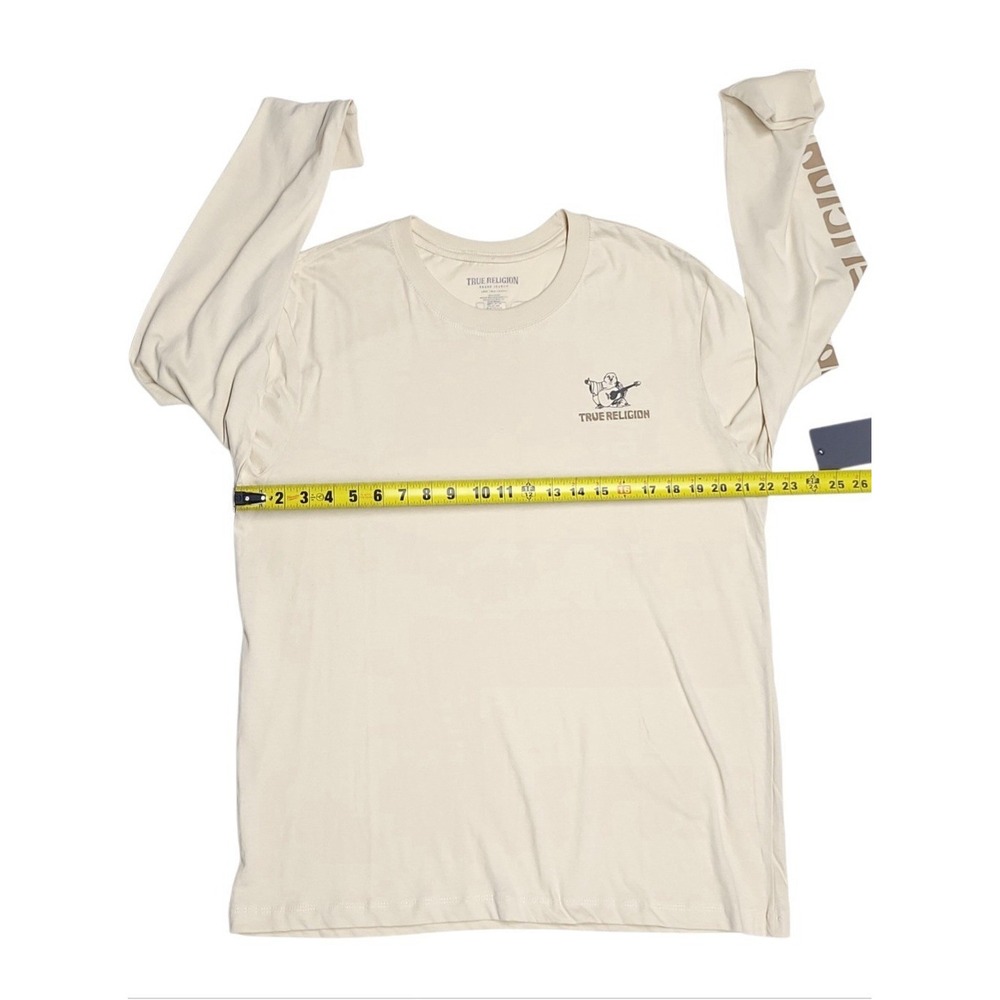 True Religion Men's Tan Graphic Long Sleeve T-Shirt Size L‎ 100% Cotton - Picture 5 of 11